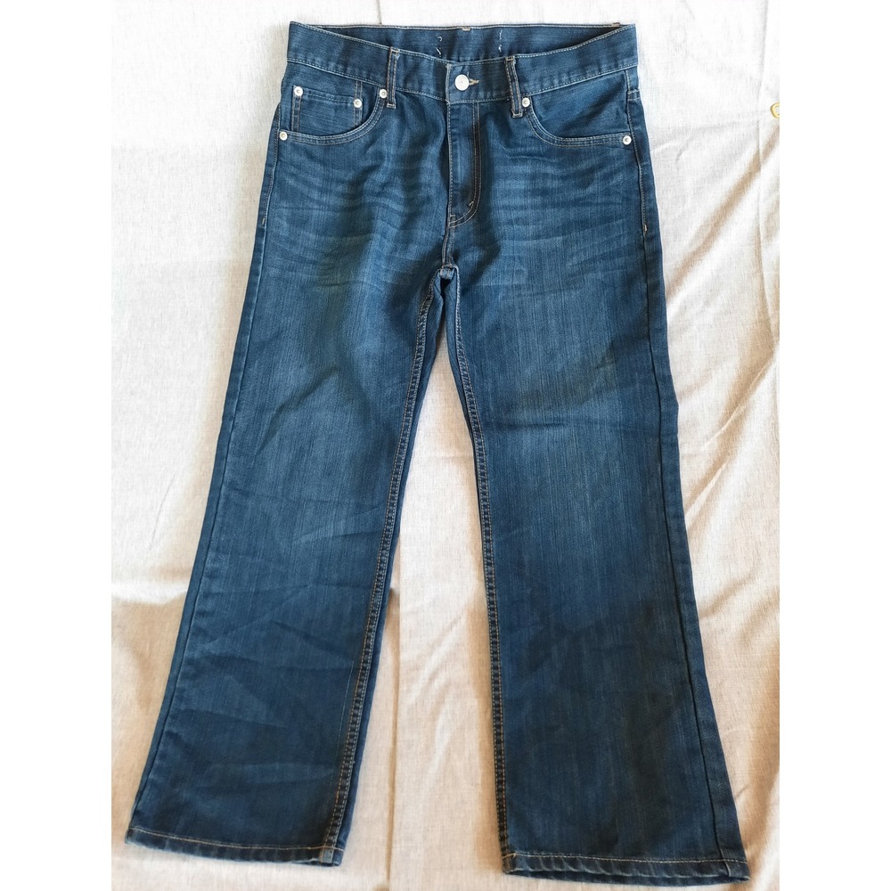 Levi's 505 Women W34/L28 Regular Fit Straight-Leg 16 Husky Blue Denim‎ Jeans